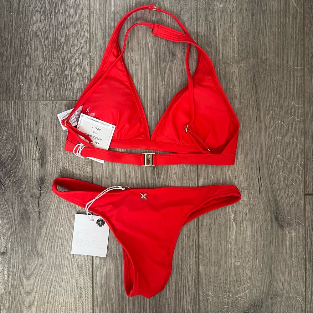 First Base Red Triangle Bikini Set - Picture 4 of 4